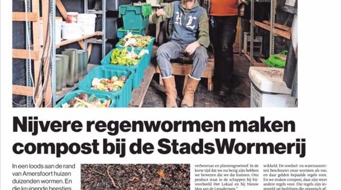 Amersfoortse Courant: Nijvere wormen maken compost bij StadsWormerij